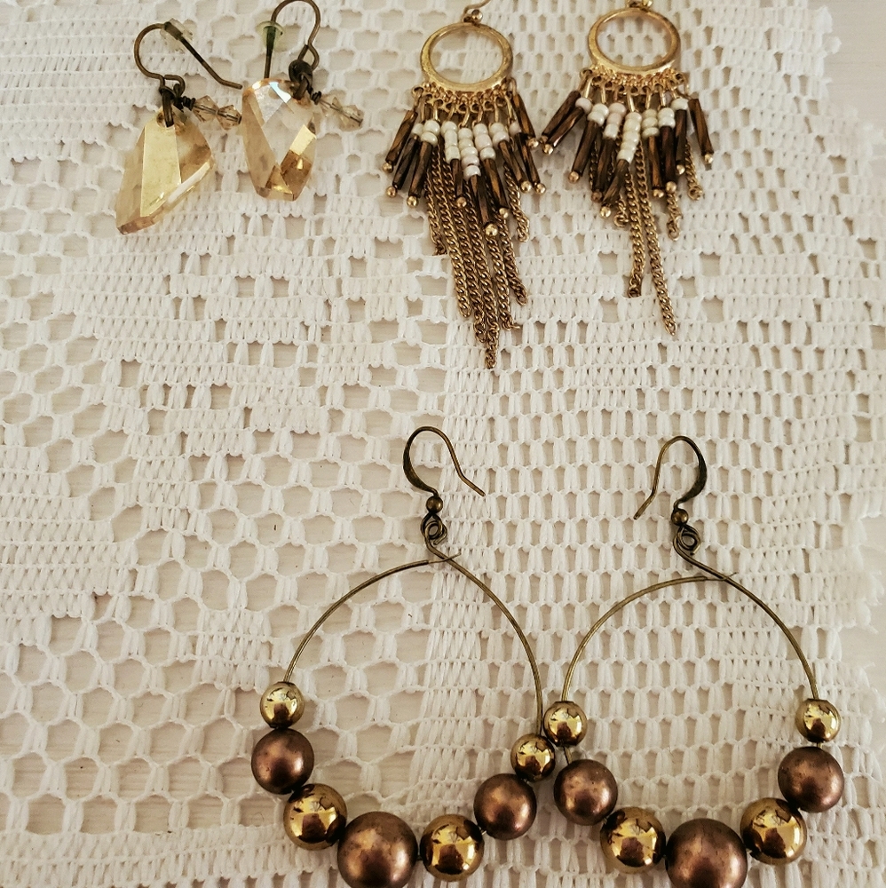 Lot of three sets handmade earrings